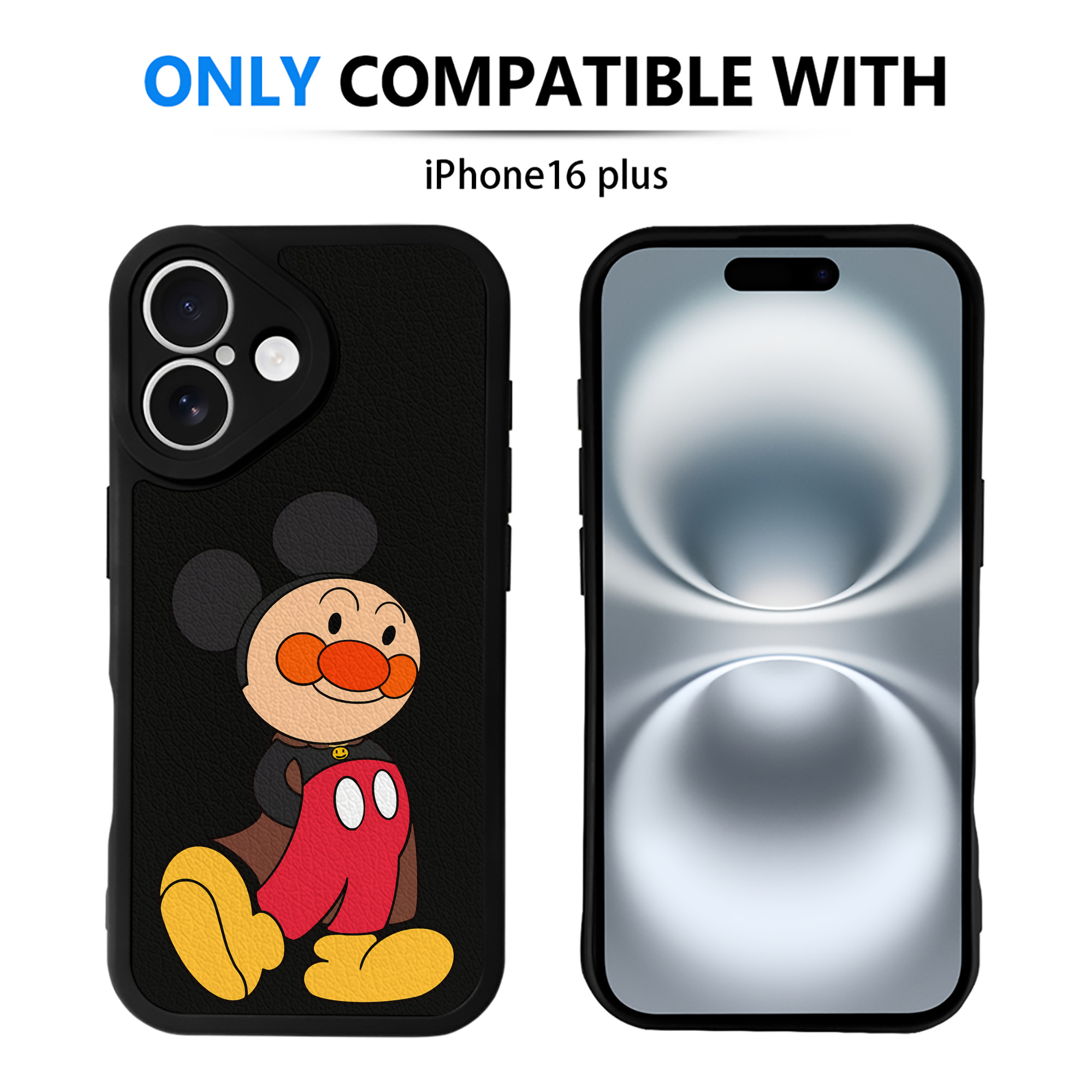 （画像用） アンパンマン Anpanman 【iPhone 16シリーズ対応】シリコンスマホケース（レザー調） 材質：シリコン